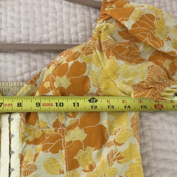 Urban Outfitters Floral Hook and Eye Mini Dress Yellow Size Small NWT - Picture 11 of 16